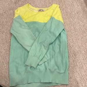 MADEWELL Contrast Sweater Neon Color Block Mint